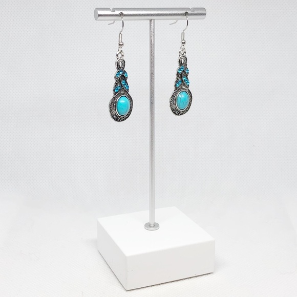 💠3 for $25💠Boho Vintage Blue Stone Earrings - Picture 4 of 4